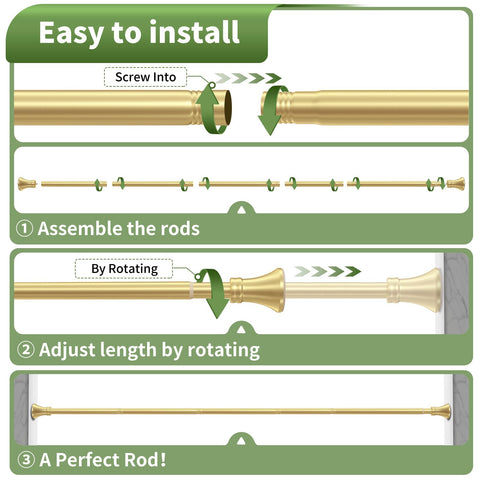 YNL Gold Shower Rod bathroom-use versatility for showers, windows, and bedrooms.
