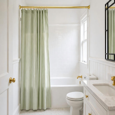 YNL Gold Shower Curtain Rod features a modern gold finish for upgraded style.