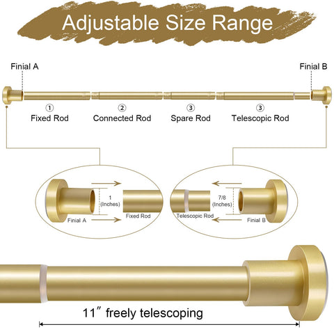 YNL Gold Shower Curtain Rod includes simple setup instructions.