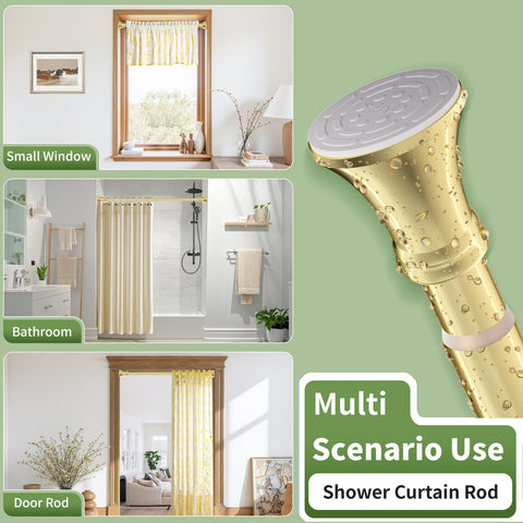 YNL Gold Shower Rod splicing-structure ensures seamless, wall-friendly installation.