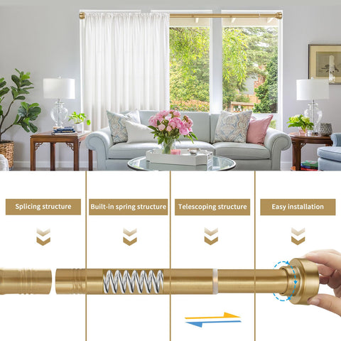 YNL adjustable tension rod supports up to 30 lbs securely