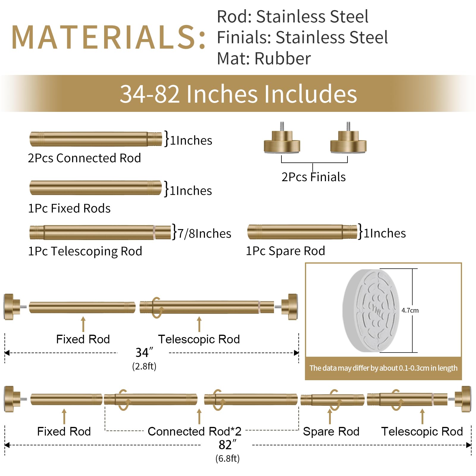 YNL shower rod installation allows easy removal and reconfiguration