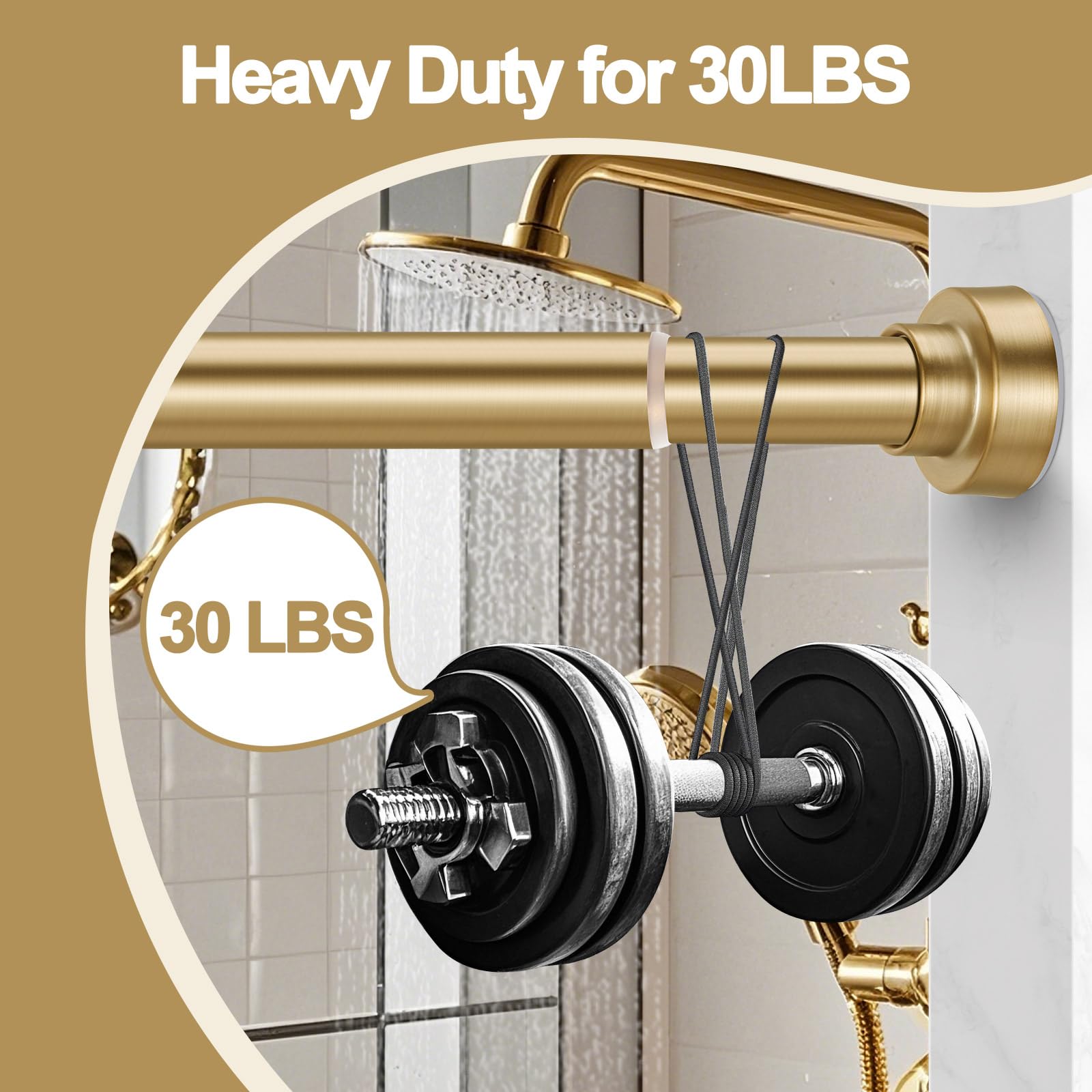YNL 30-lb load capacity supports heavier curtains.