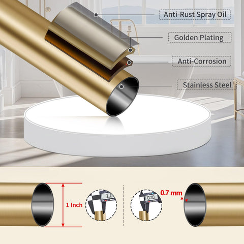 YNL anti-slip finials keep the rod secure on tiles.
