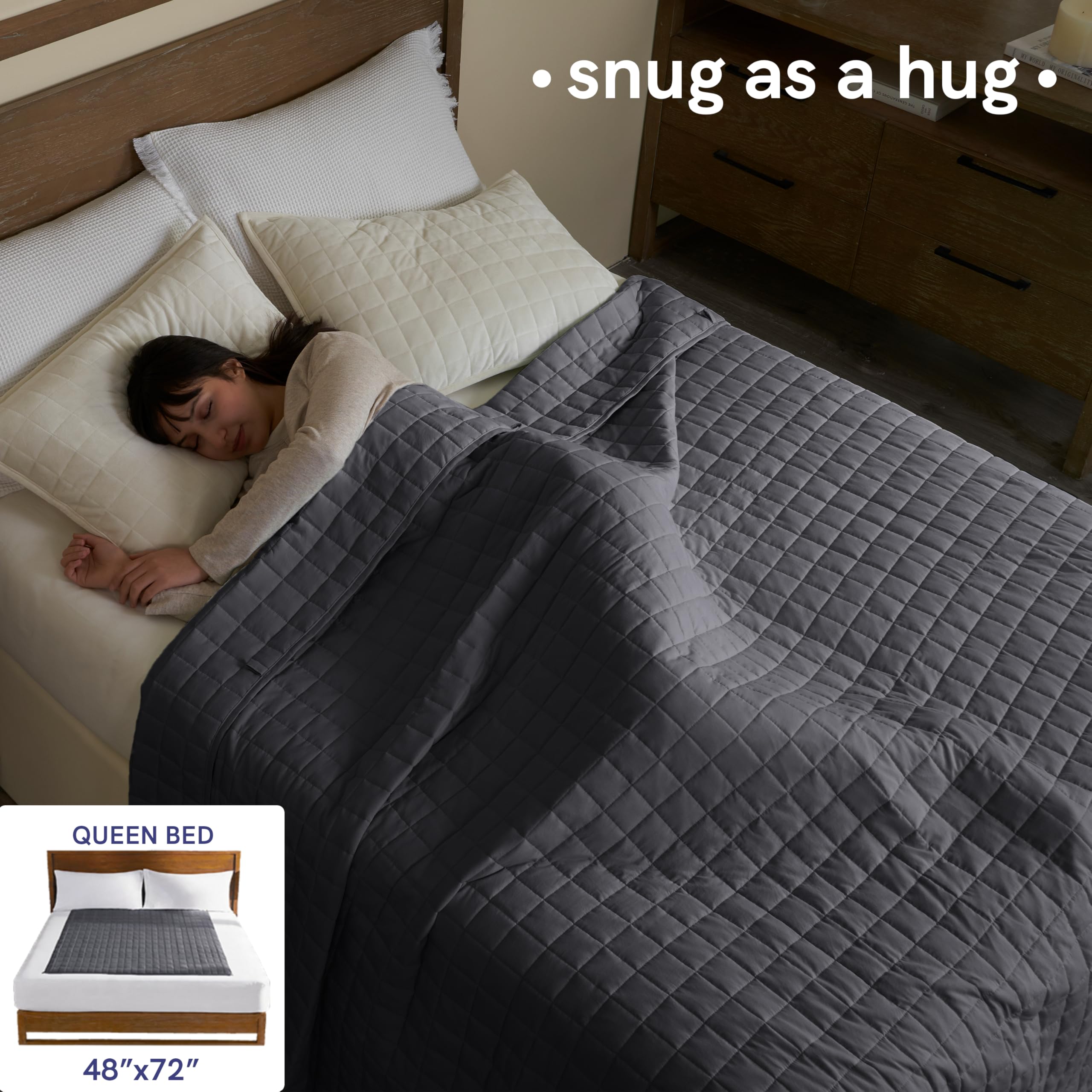 YnM blanket shows cooling glass beads for temperature regulation