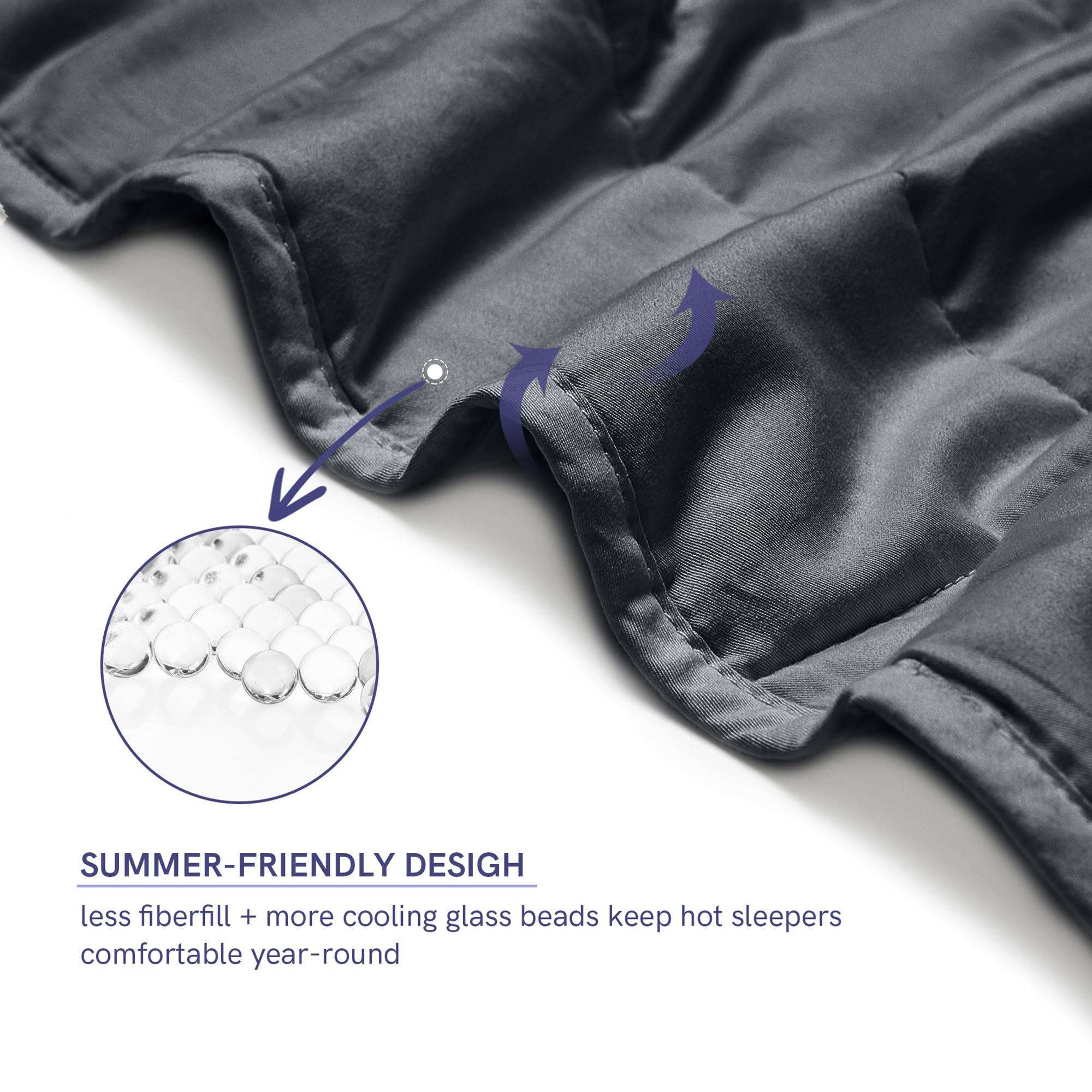 YnM duvet cover loops secure the blanket to prevent slipping