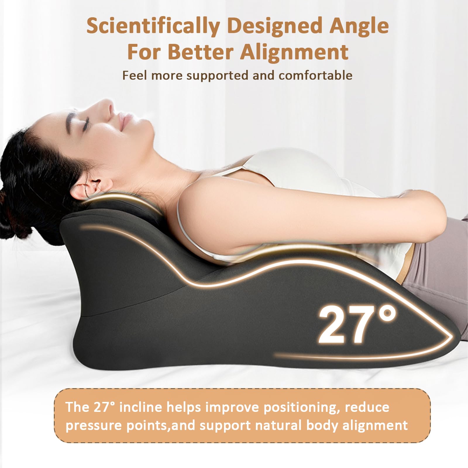 YNOXXTYB Wedge Pillow keeps you well-supported on a bed or lounge surface.