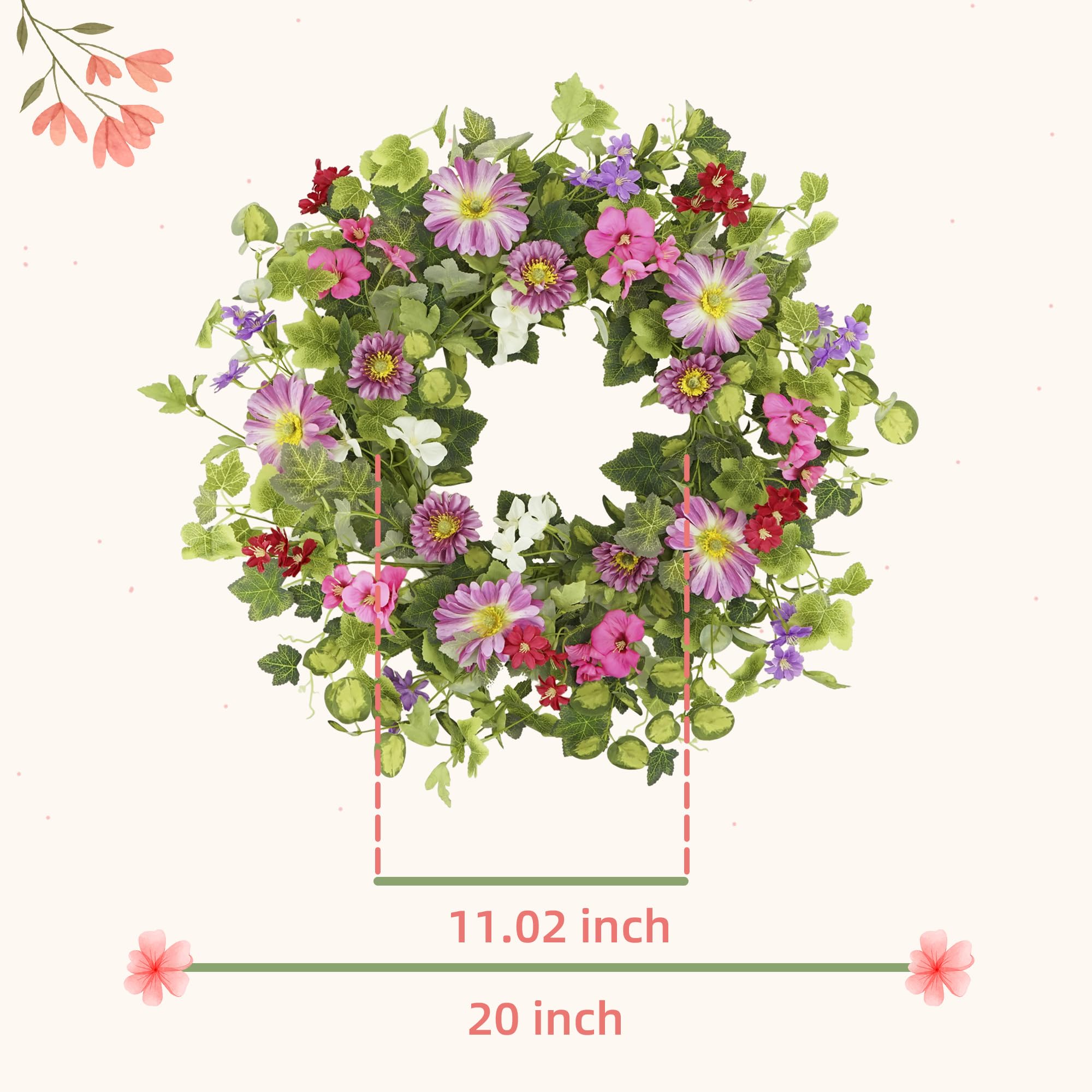 YNYLCHMX lifelike green foliage wreath enhances indoor or outdoor spaces.