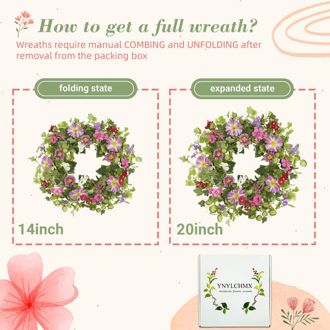 YNYLCHMX handcrafted silk wreath resists fading for years of color.
