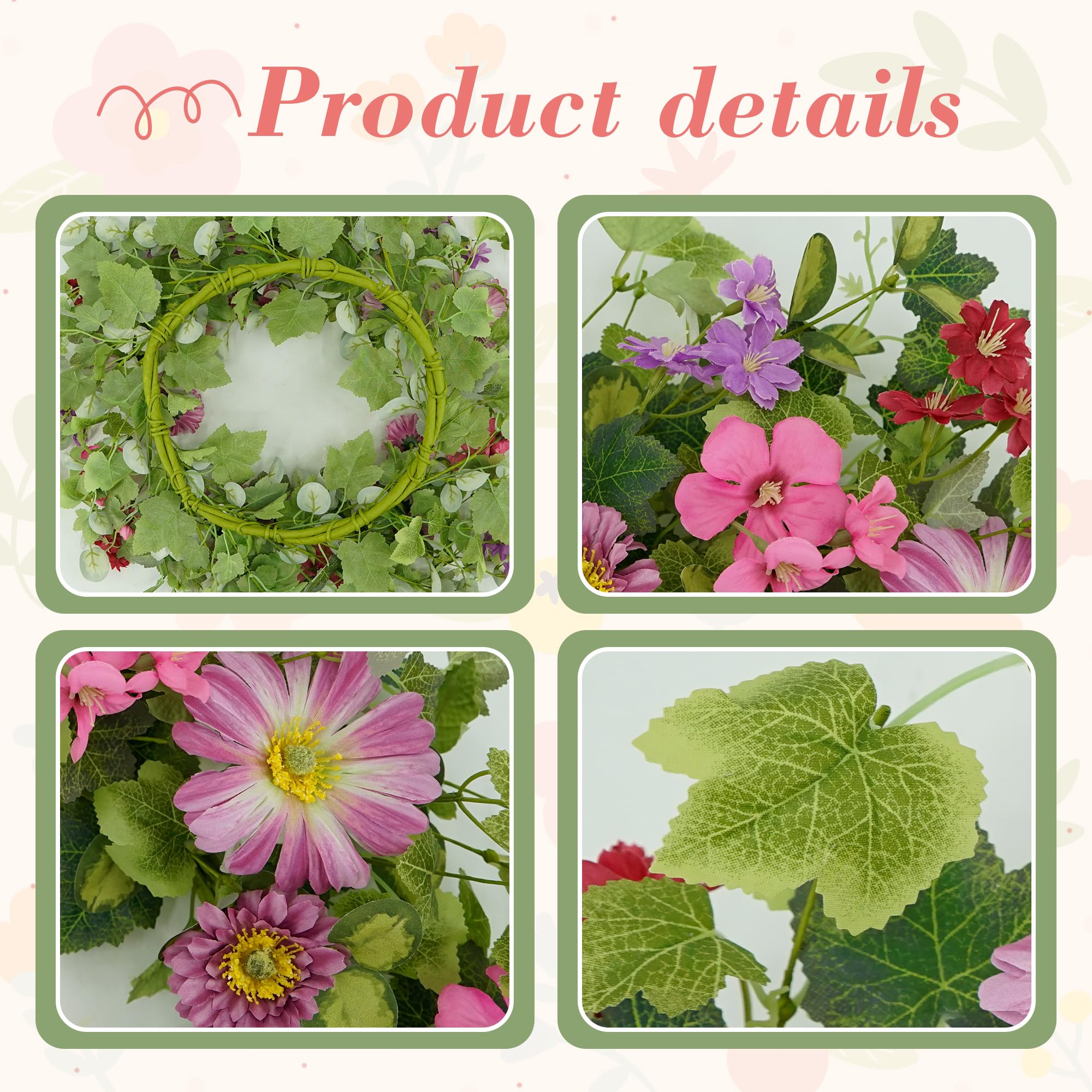 YNYLCHMX green wreath fits doors, windows, and walls for versatile decor.
