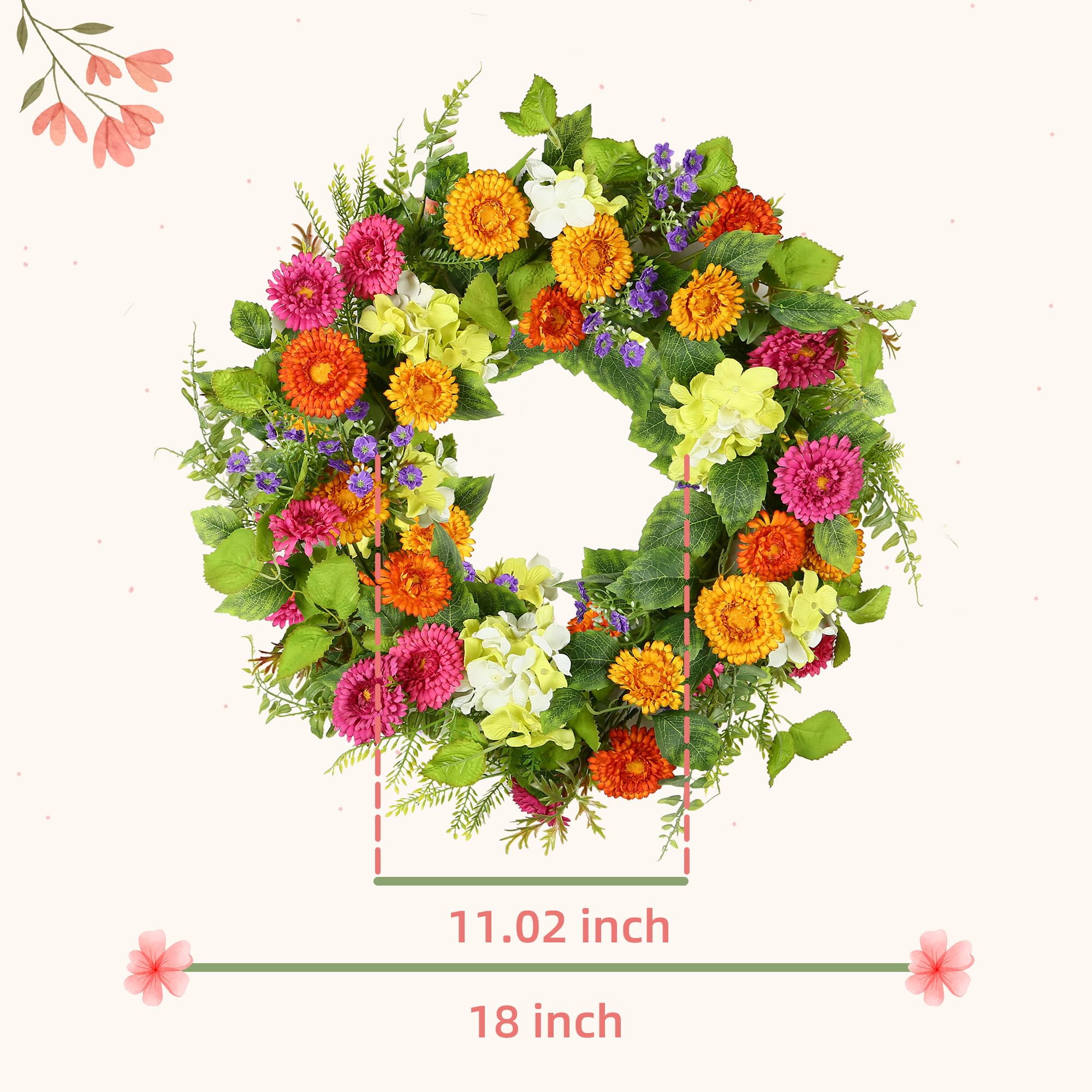 YNYLCHMX green tea leaves wreath ideal for walls, windows, and farmhouse style