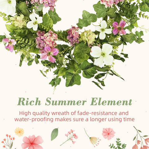 YNYLCHMX handcrafted silk wreath offers lasting color with low maintenance.