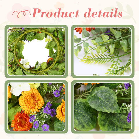 YNYLCHMX durable wreath crafted from silk and iron coil for long-lasting decor