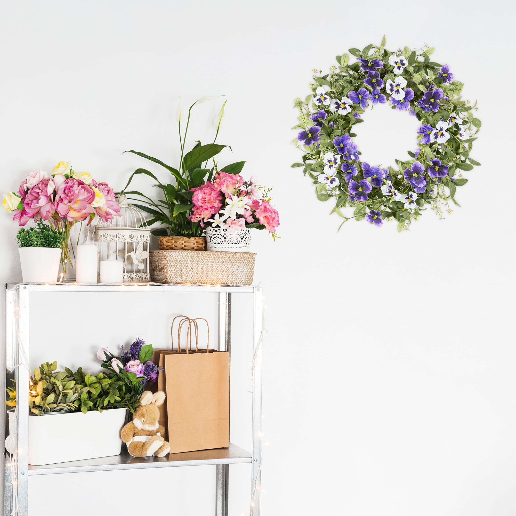 YNYLCHMX spring-summer wreath enhances entryways with color and greenery.