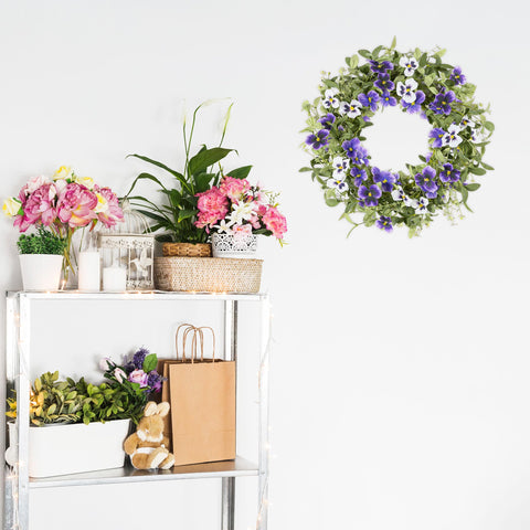 YNYLCHMX spring-summer wreath enhances entryways with color and greenery.