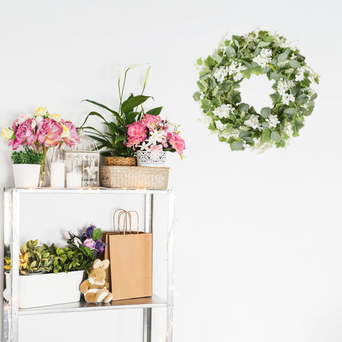 YNYLCHMX wreath pairs with farmhouse decor for seasonal charm and warm ambiance.