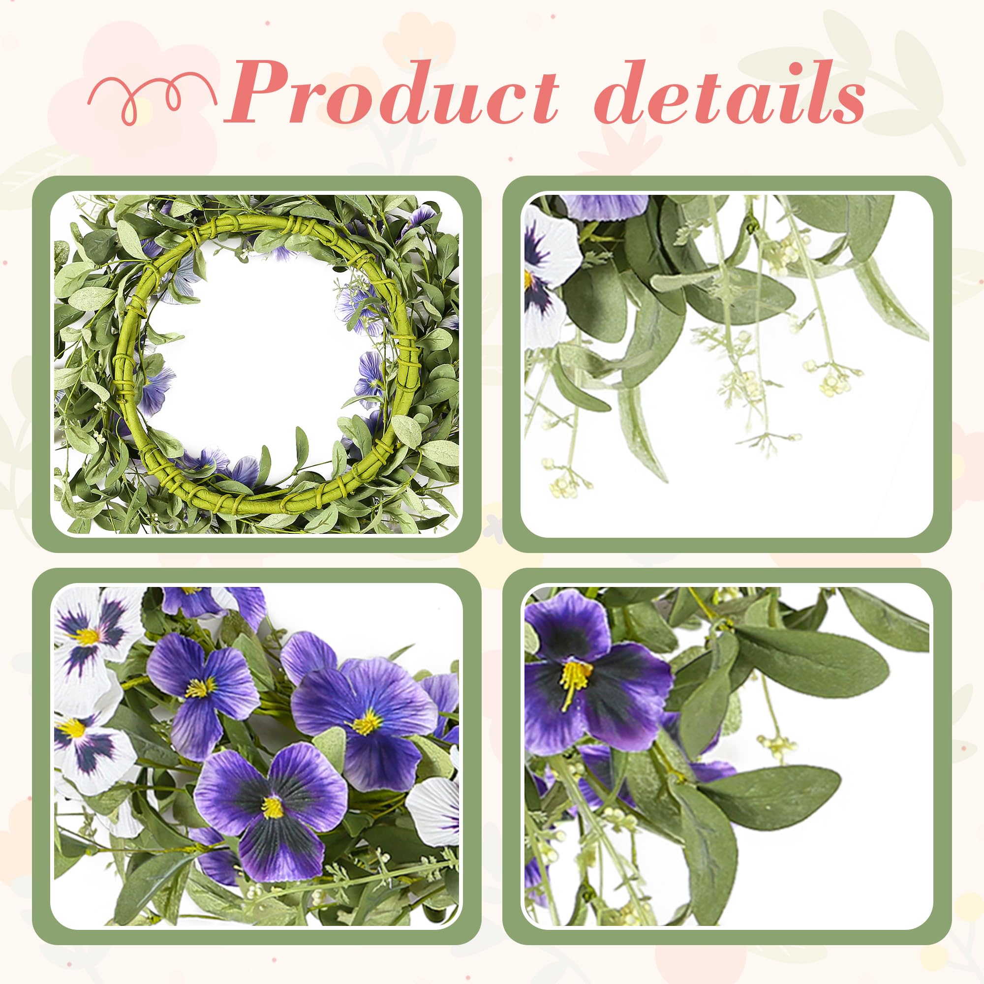 YNYLCHMX wreath displayed on a door for versatile home decor.