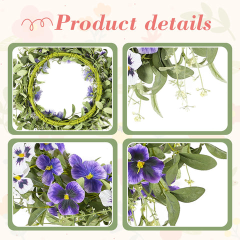 YNYLCHMX wreath displayed on a door for versatile home decor.