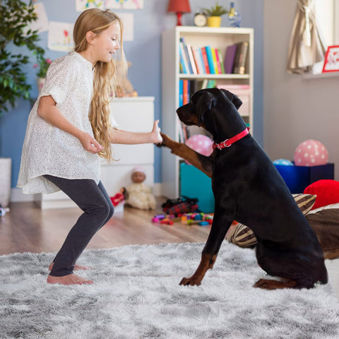 YOBATH easy-clean shag rug simplifies spot cleaning for busy homes.