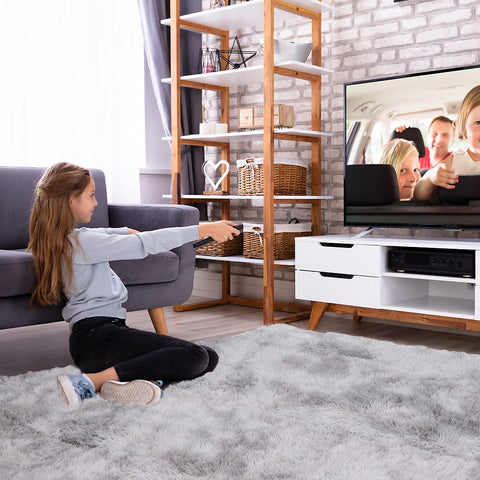 YOBATH non-slip-backing rug stays in place on hard floors during kids' play.