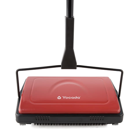 Yocada carpet sweeper cleans pet hair from low-pile carpets for a quick tidy.