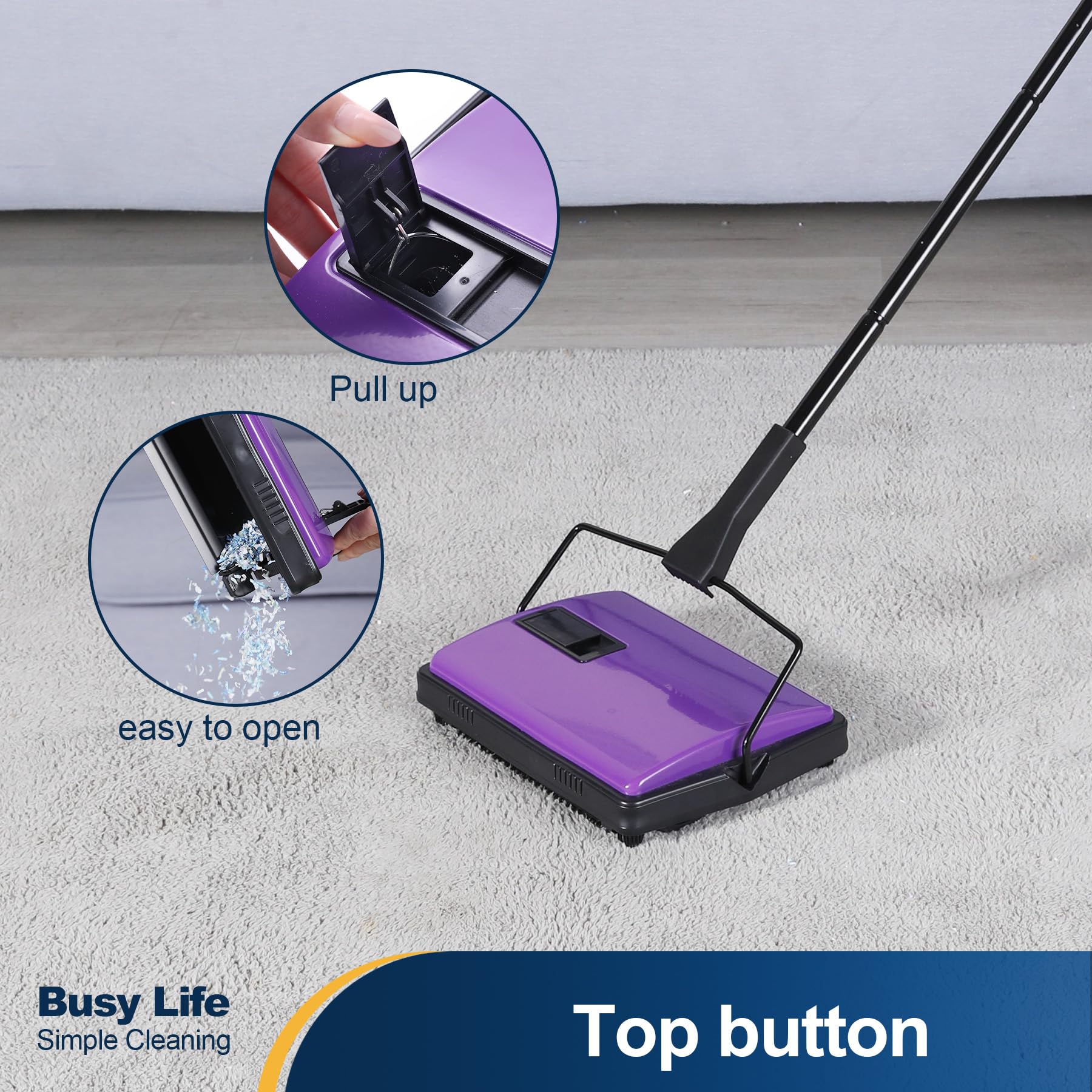 Yocada carpet sweeper tall 48 inch height reaching under furniture