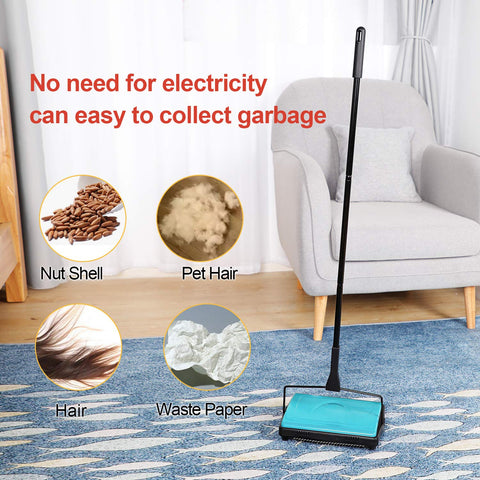 Yocada carpet sweeper handles small scraps and paper in offices.