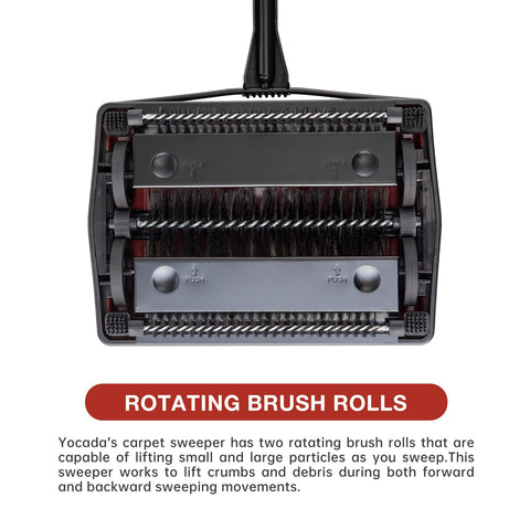 Yocada sweeper reaches under furniture for easy, thorough cleaning.