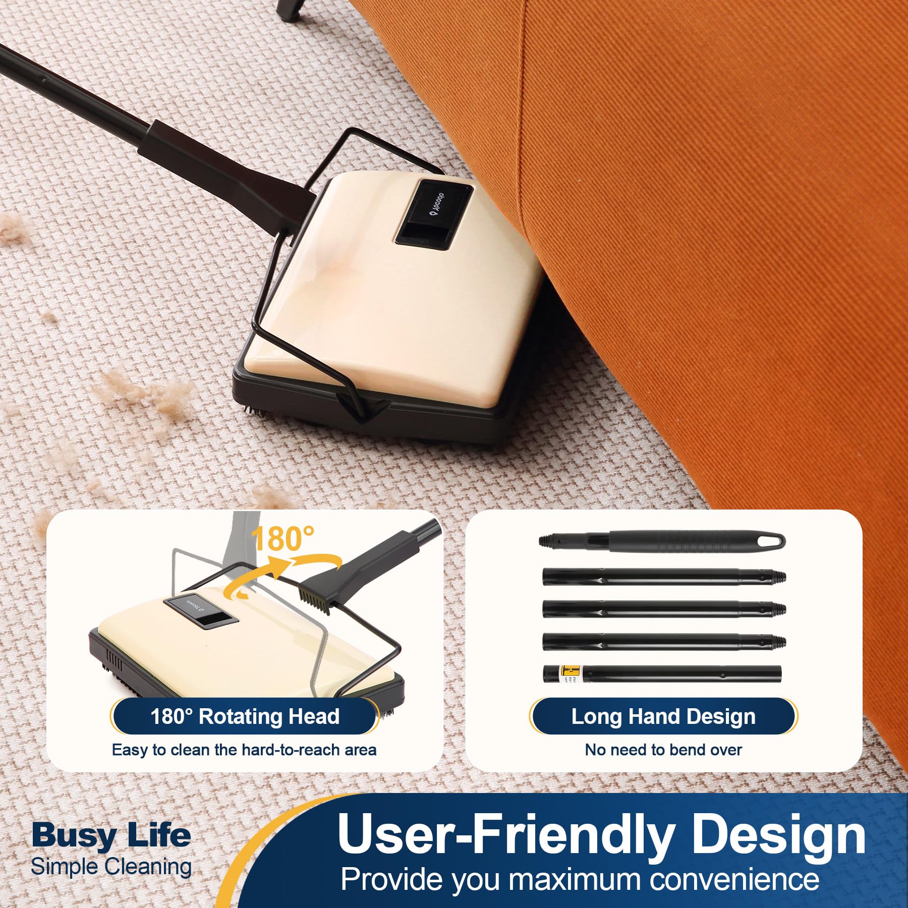 Yocada five-pole assembly enables comfortable adjustable height