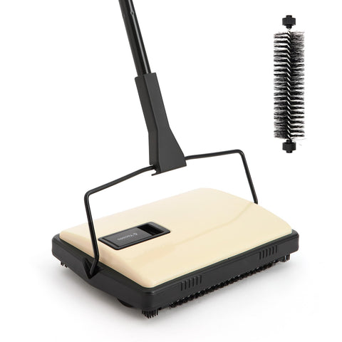 Yocada manual carpet sweeper base assembly captures debris on carpets with ease
