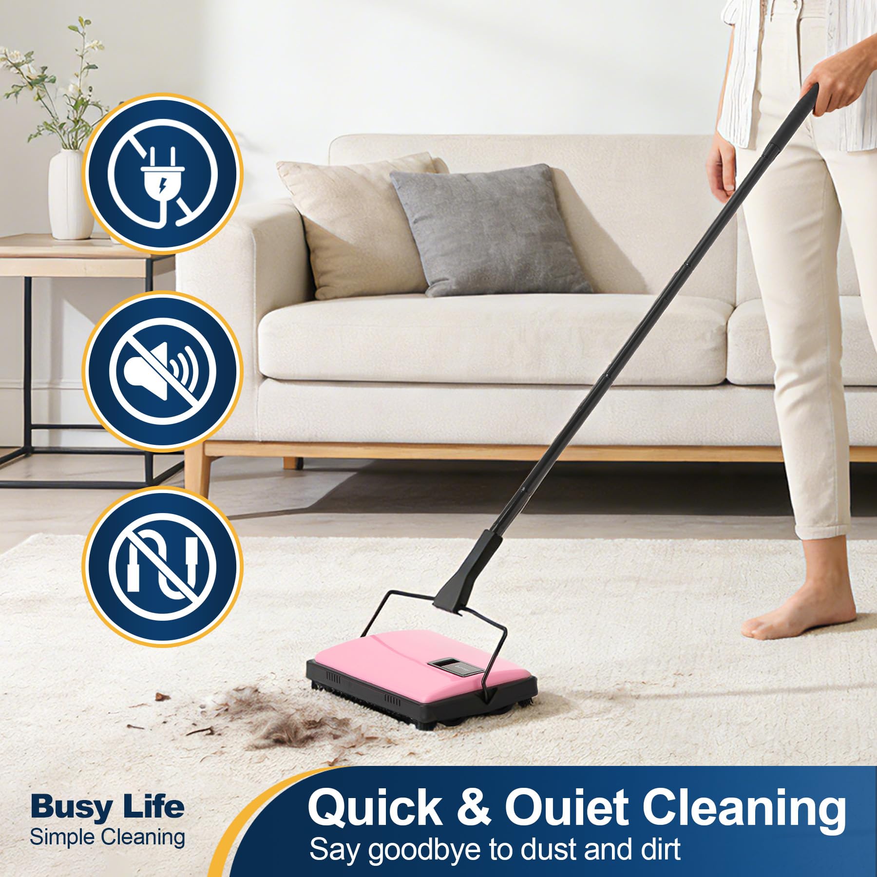 Yocada sweeper delivering quiet cleaning in a living room.