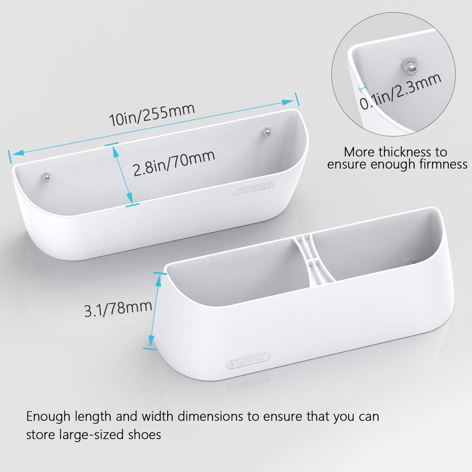 Yocice door-shoe hangers white demonstrate compact storage for various footwear.