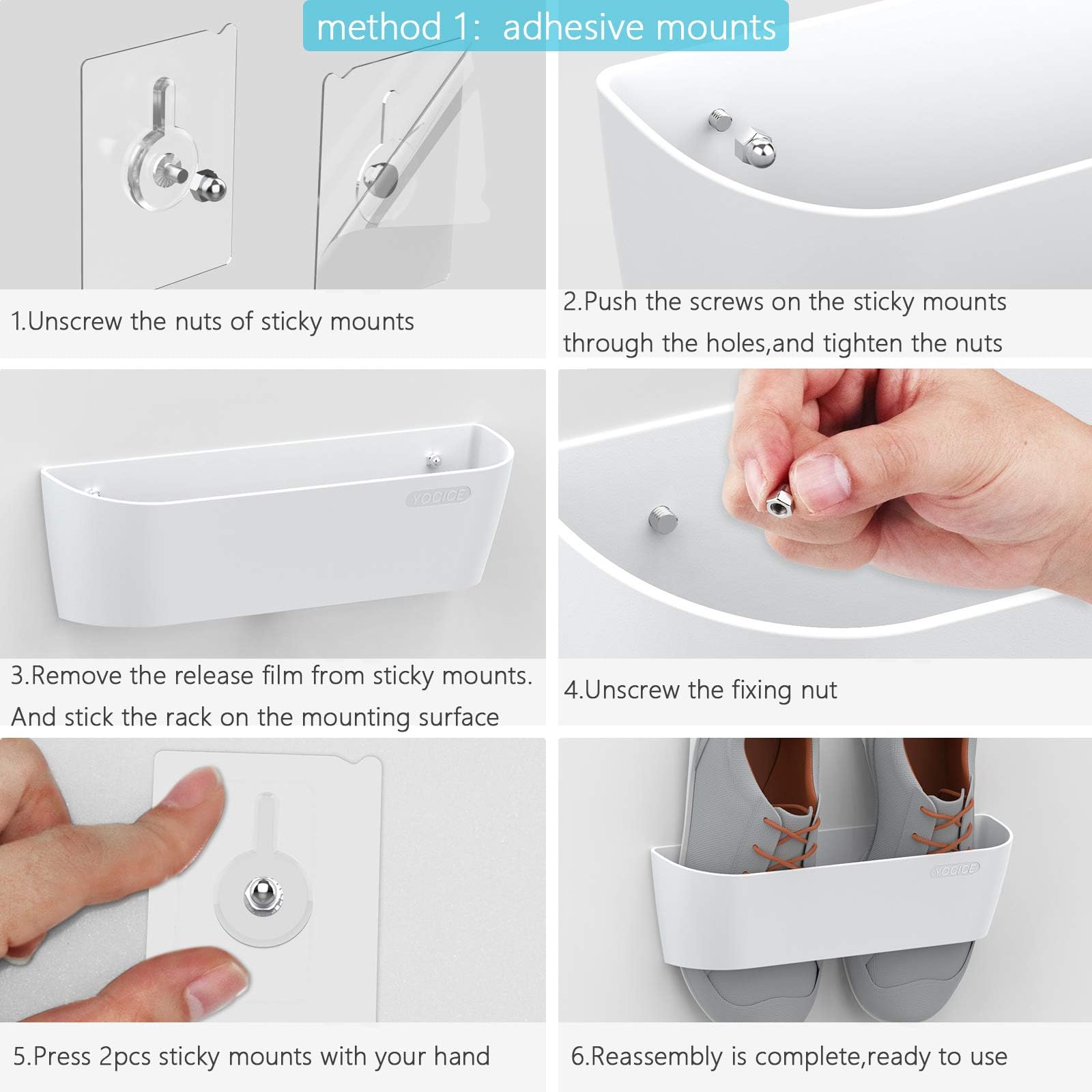 Yocice door shoe hangers fit over doors for compact storage.