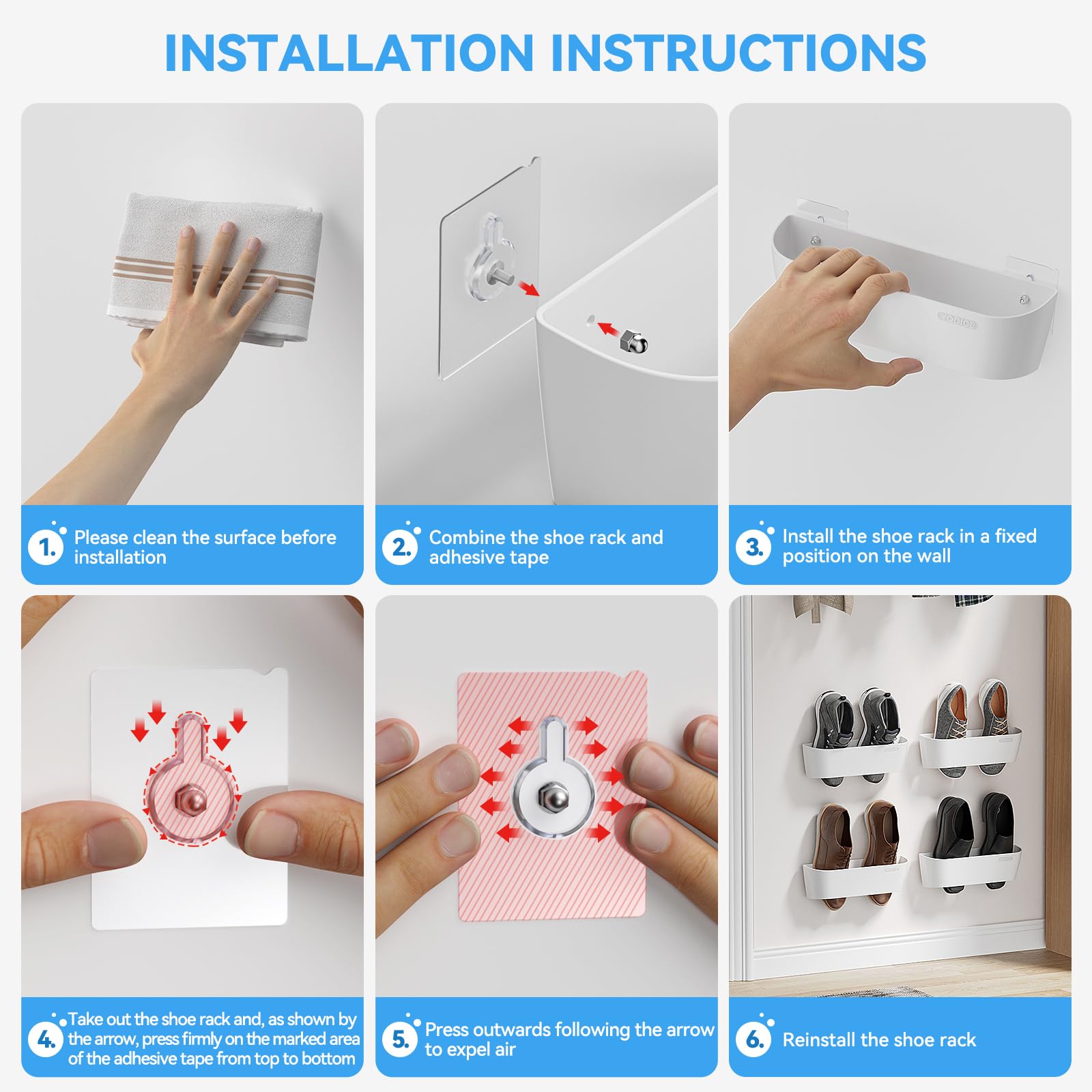 Yocice plastic shoes holder keeps closets tidy and accessible.