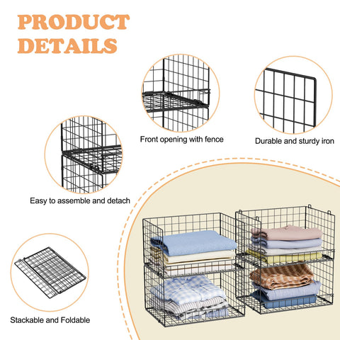 Yociyoga 4-tier closet organizers folded for compact storage.