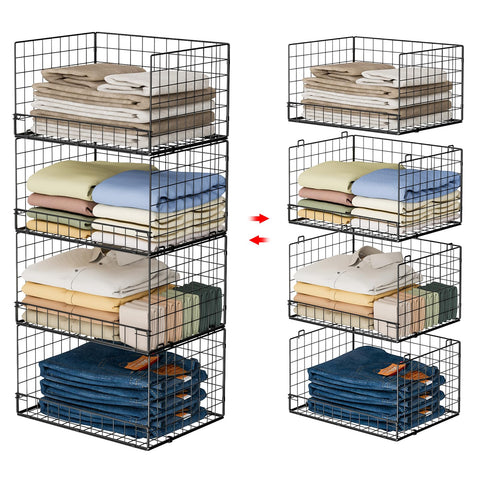 Yociyoga 4-tier closet organizers front view, accessible storage for bulky garments.