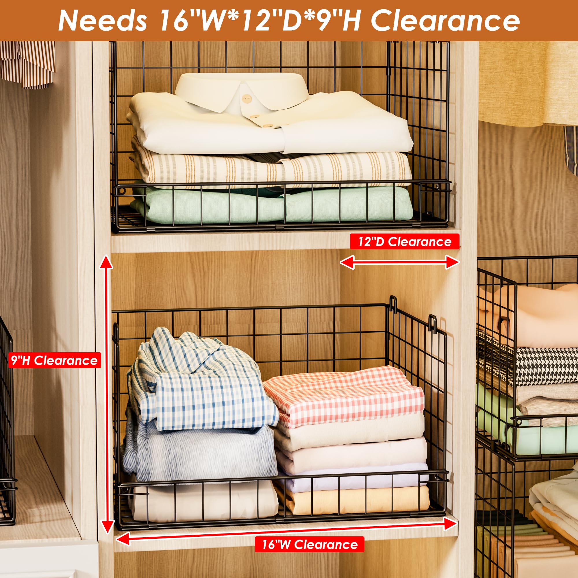 Yociyoga 4-tier foldable closet shelves assembled for easy setup.