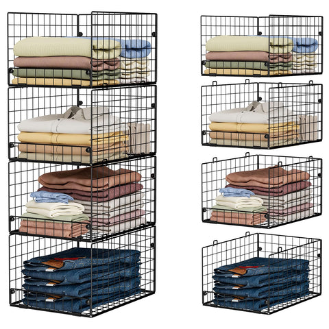 Yociyoga 4-tier stackable closet organizers demonstrate organized wardrobe storage.
