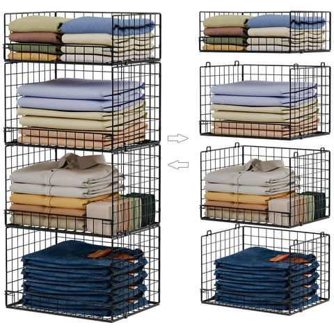 Yociyoga 4-tier stackable closet organizers maximize wardrobe space for easy outfit planning