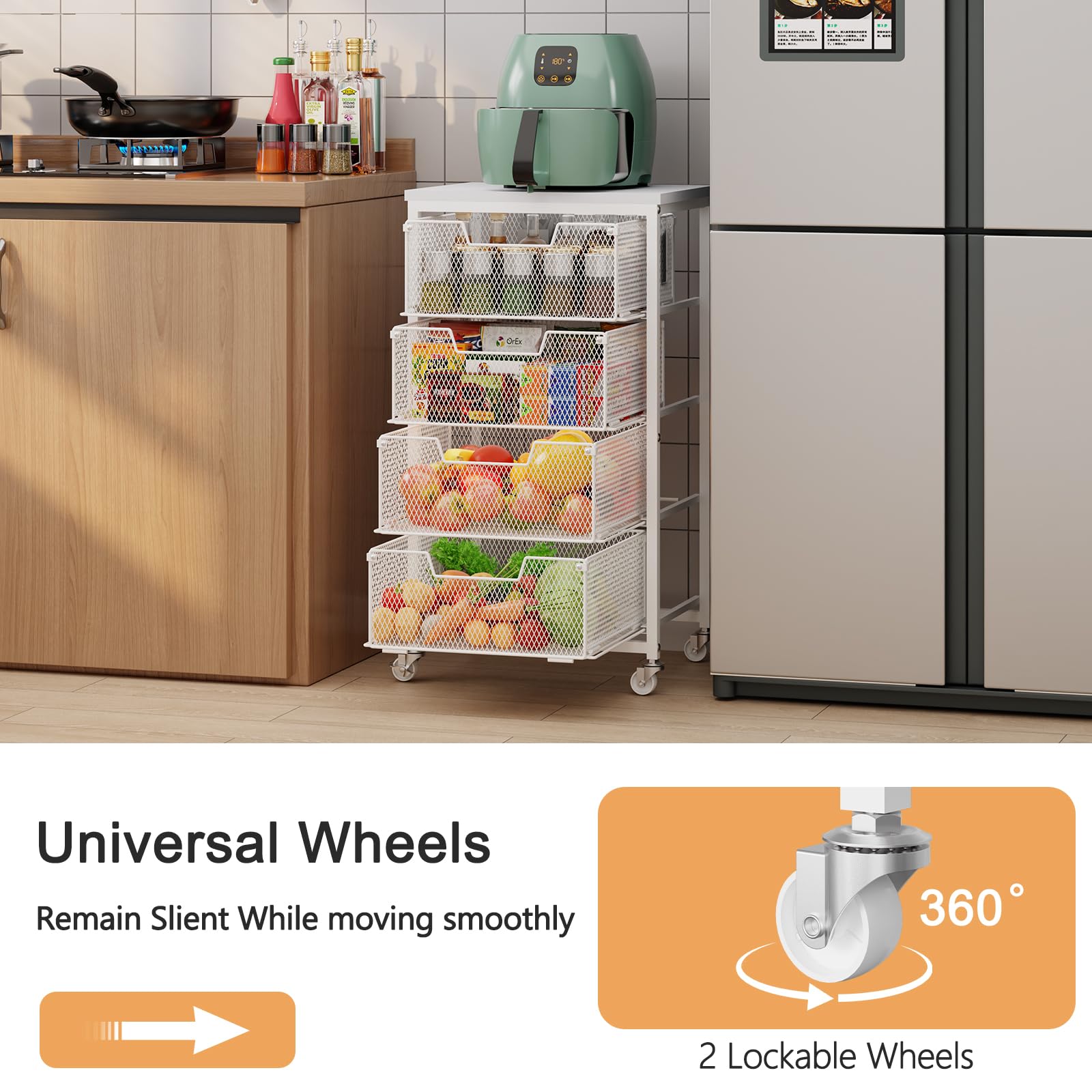 Yociyoga cart with 360-degree wheels for smooth, quiet movement.