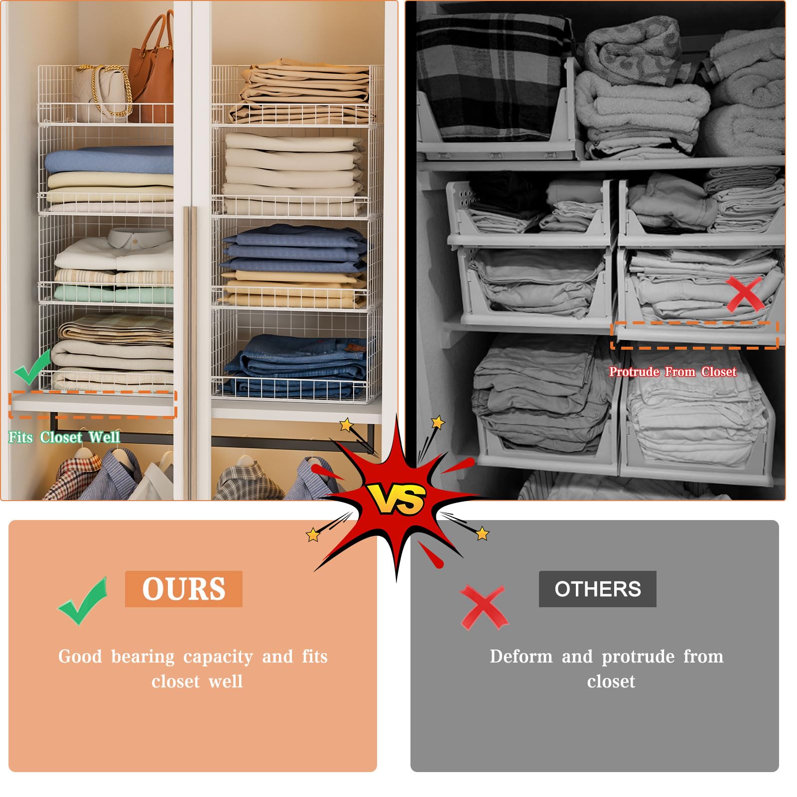 Yociyoga 4Tier iron mesh close-up reveals durable, breathable storage bins.