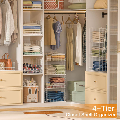 Yociyoga 4Tier side view highlights compact footprint for small closets.