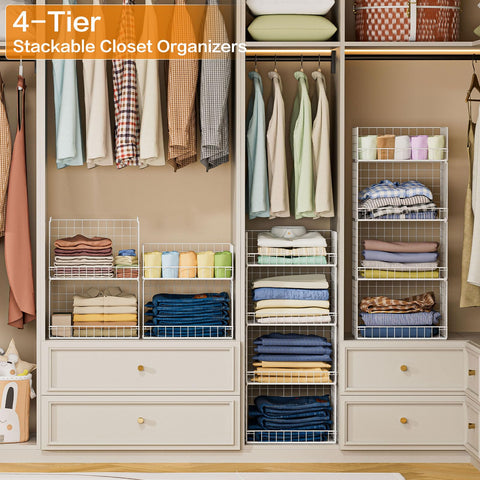 Yociyoga 4Tier T-shirt-bin illustrates clear visibility for everyday garments.