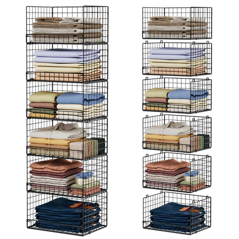 Yociyoga 6-tier closet organizer with a wide mouth for easy access to bulky garments.