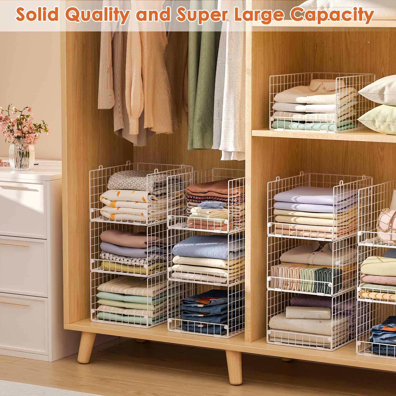 Yociyoga closet organizers foldable baskets saving space when not in use