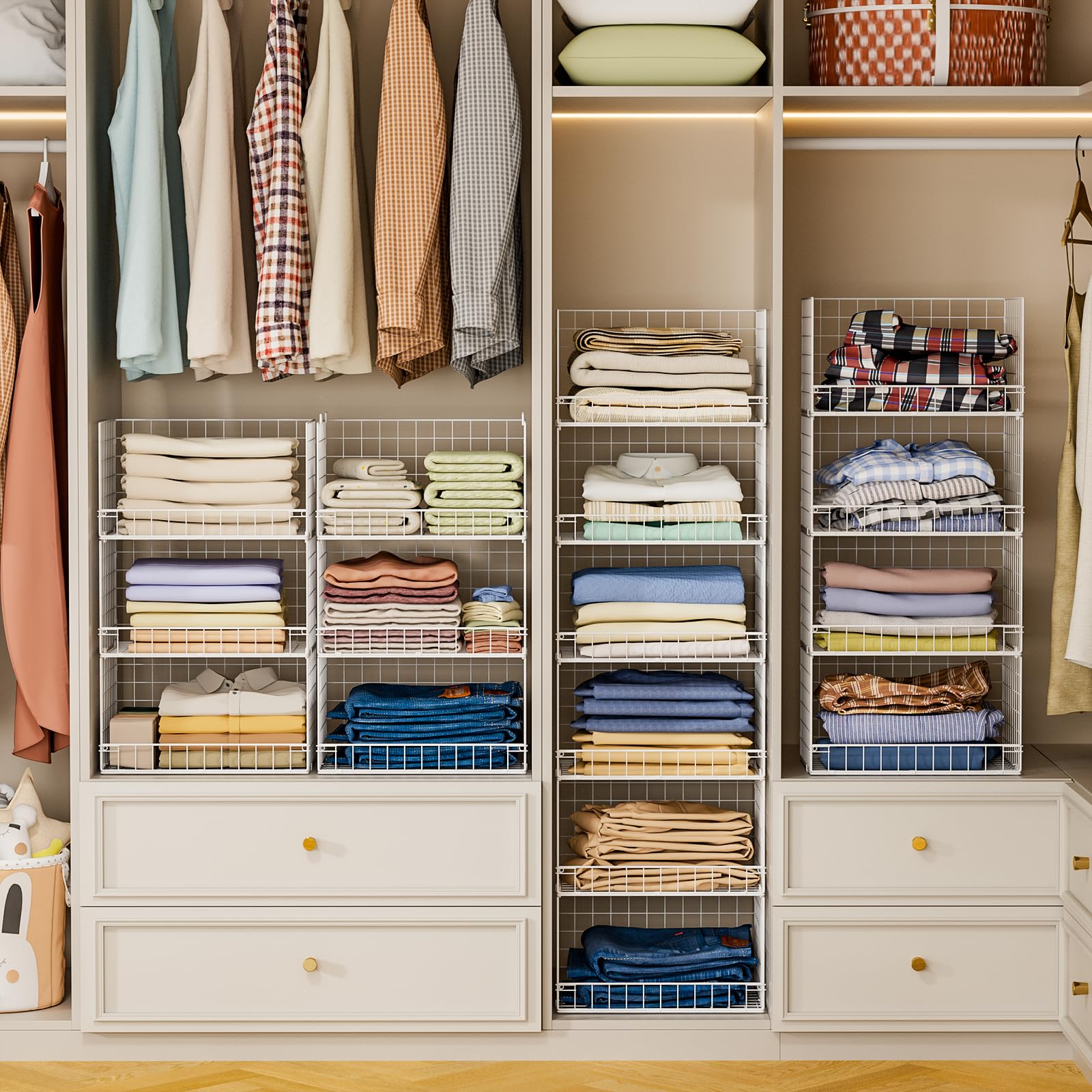 Yociyoga closet shelves foldable offer versatile storage that folds away when not in use