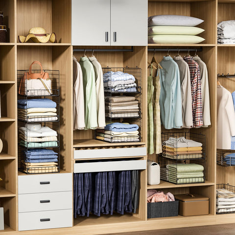 Yociyoga Foldable closet shelves show compact, space-saving design.