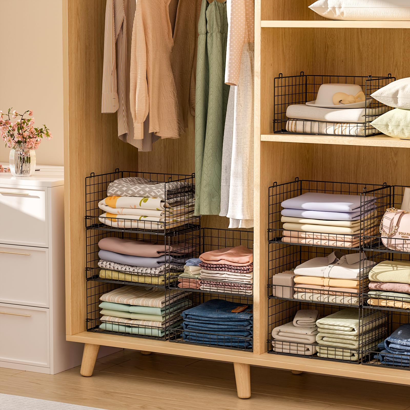 Yociyoga front-opening view enables quick clothes viewing and retrieval.