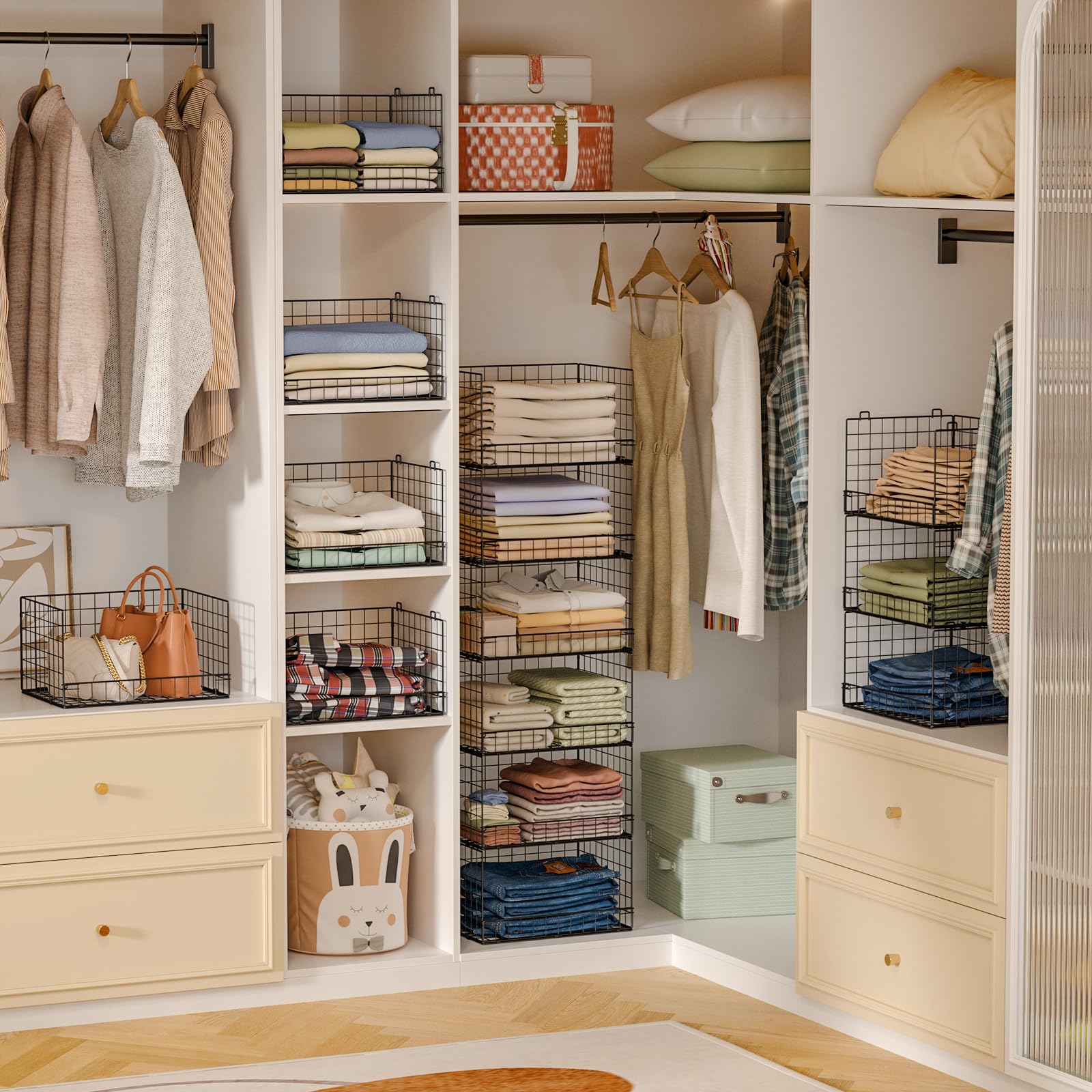 Compact 15.7 x 11.8 x 8.7 inch units fit most wardrobes and maximize space.
