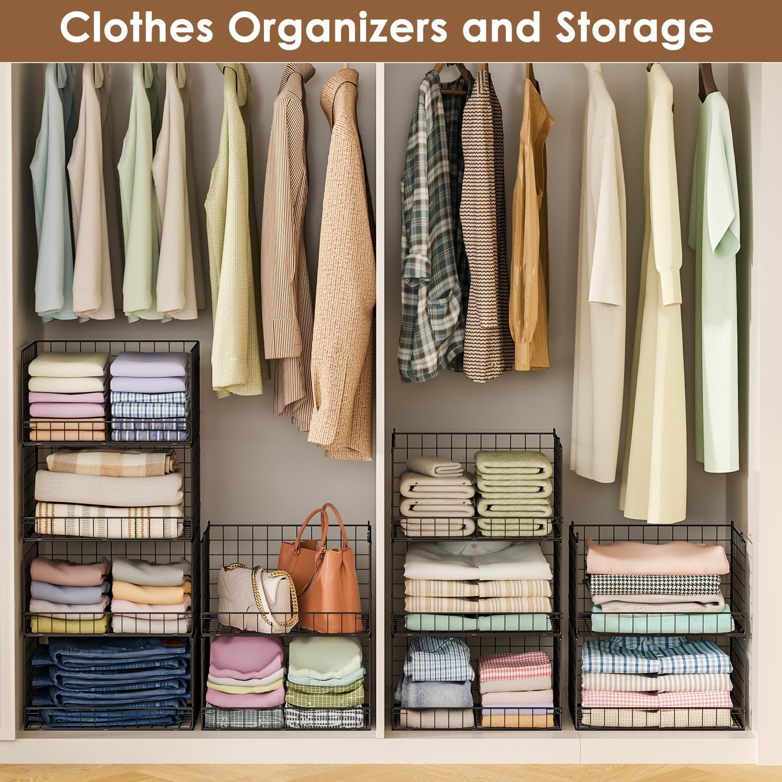 Yociyoga patent-protected closet shelf technology supports strong storage.